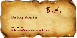 Balog Appia névjegykártya
